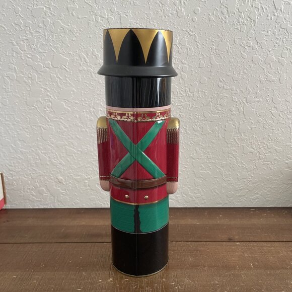 Vintage Nutcracker Tin: Toy Soldier Christmas Candy Container - Picture 2 of 2